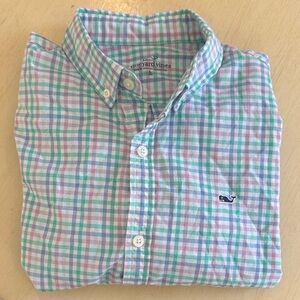 Vineyard Vines Pastel Plaid Button Down Shirt size L (16)